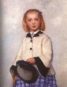 Albert Anker The Artist's Daughter Louise oil